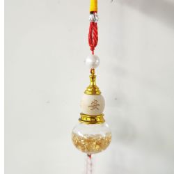 铜玻璃脚链 古风吊坠脚上车里门窗饰品脚链转运珠葫芦挂坠复古