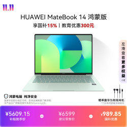 华为 MateBook 14鸿蒙版 14.2英寸 原野绿（麒麟X90、集成显卡、24GB、512GB、2880