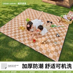 Urban wave URBANWAVE 城市波浪户外公园野餐垫  咖格笑脸200*120cm（送收纳袋） 无规格