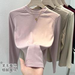 顶瓜瓜 秋冬圆领女式打底衫打底上衣可外穿内衣