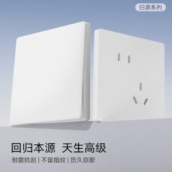 德力西 开关插座CD806免喷涂哑光磨砂大板 正五孔10只装汉玉白