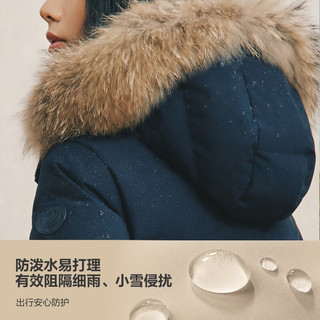 波司登 90绒可脱卸帽毛领 旷野白 S 女士羽绒服