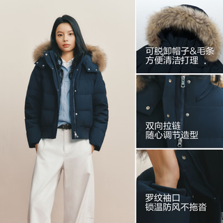 波司登 90绒可脱卸帽毛领 旷野白 S 女士羽绒服