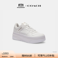 COACH 秋季女士女鞋厚底增高运动鞋复古百搭休闲小白鞋 亮白色 38