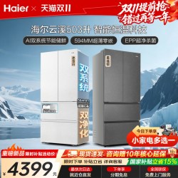 海尔 云溪503L双系统超薄零嵌入冰箱 BCD-503WGHFD1CWLU1