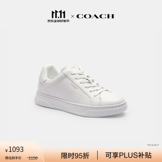 COACH 女士女鞋HIGH LINE运动鞋平底鞋白色休闲鞋板鞋 亮白色 35.5