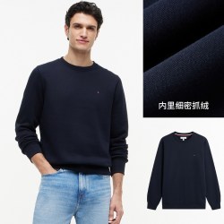 TOMMY HILFIGER Tommy26秋冬新款男女休闲简约小绣标纯色套头衫卫衣