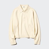 优衣库 柔滑棉质POLO领针织衫优衣库女装/毛衣毛衫482971
