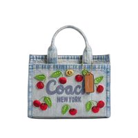 COACH 香港直邮COACH蔻驰专柜款Cargo 20混色丹宁色配皮单肩手提包CDY91