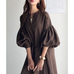 Classical Elf 日本直邮classicalelf女装配色缝线Key Neck长袖