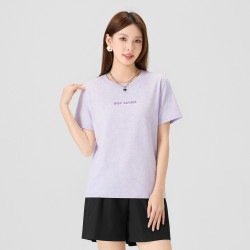 快鱼 2026年新款女士纯棉T恤全身满印简约精致合体休闲宽松短袖t恤