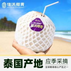 佳沃 泰国进口椰子香水奶椰整箱椰子水做椰子鸡 【送开椰器吸管】椰青9粒中果 单果800g+