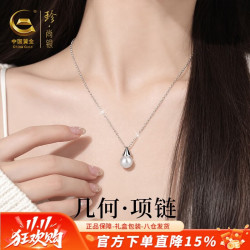 珍尚银 珍珠项链女款925银锁骨链女26年吊坠生日礼物送女友
