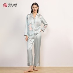绣娘 丝绸100桑蚕丝睡衣国风真丝高级感家居服礼物官方旗舰店正品