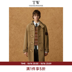 TEENIE WEENIE 牛角扣中长款复古通勤保暖毛呢外套