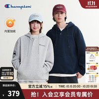 Champion 冠军加绒连帽卫衣男2026秋季新款麒麟臂印花上衣女休闲