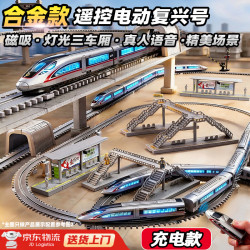 LIVING STONES 高铁玩具带轨道火车玩具模型复兴号高铁动车组模型玩具13-6岁男孩 遥控合金满配