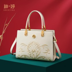 神婷 苏绣国风刺绣包包女真皮高级感轻奢单肩斜挎手提包礼物送老婆