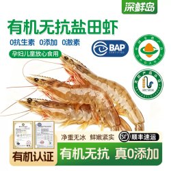 深鲜岛 盐田虾有机无抗鲜活速冻1kg 12-15cm