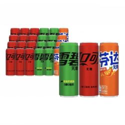 可口可乐 碳酸饮料 可乐无糖+雪碧无糖+芬达无糖 330ml*24罐
