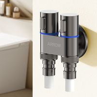 箭牌 球阀全铜双控双出洗衣机水龙头热水器三通角阀一进二出分水阀
