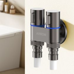 箭牌 球阀全铜双控双出洗衣机水龙头热水器三通角阀一进二出分水阀