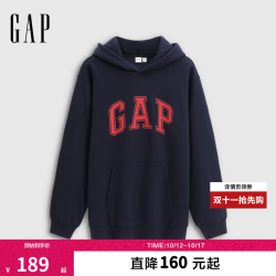 Gap 男女装秋款LOGO抓绒宽松连帽套头卫衣休闲上衣786940