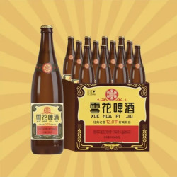 SNOWFLK 啤酒 经典老雪 640ml*12瓶 （赠晶粹330ml*6）