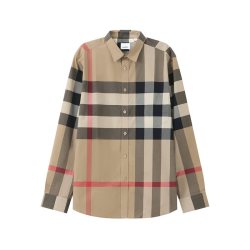 BURBERRY 男士棉质格纹商务休闲长袖衬衫 8010213