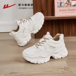 回力 复古老爹鞋女鞋2026秋季新款厚底增高鞋子皮面女款轻便运动鞋
