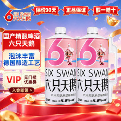 六只天鹅 啤酒国产精酿原浆山东特产  罐桶装自饮聚会超市礼物 中式精酿原味 2L 2罐 组合装 试饮