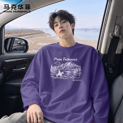 马克华菲 200g重磅100%纯棉长袖T恤
