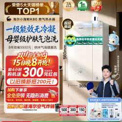 海尔 K80 一级能效恒温 16L 燃气热水器