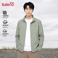 班尼路 男士外套灰绿色立领夹克男秋季新款分割设计外衣运动上衣A