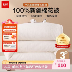 张御 100%新疆一级棉被 暖气被子纯棉絮褥子垫被180x200cm 3斤