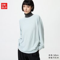 迷你真维斯 柔软针织摇粒绒圆领套头衫/长袖优衣库女装抓绒T恤479609 487592