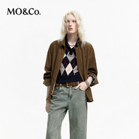 MO&Co. MOCO夹克可拆薄棉马甲2026秋新品全棉灯芯绒复古外套MBF3JKT001