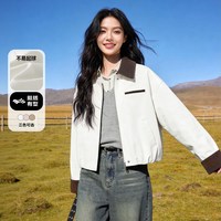 班尼路 撞色立领夹克外套女2026新款秋季休闲高端小资短款上衣女Q