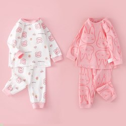 多嘻噜卡 2件装 儿童内衣套装纯棉春秋宝宝秋衣秋裤男女童睡衣打底全棉分体