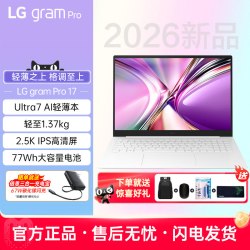 LG gram pro17英寸 2.5K防眩光大屏 AI 超轻薄长续航商务办公学习笔记本电脑