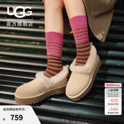 UGG 秋季女士茸茸毛鞋领厚底休闲懒人毛毛鞋 1166733 MDSD