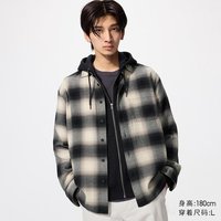 优衣库 法兰绒格子衬衫/长袖优衣库男女装衬衣薄外套486601 481224