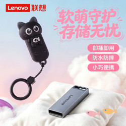 联想 迷你U盘卡通可爱黑猫优盘保护套办公学习车载小巧通用