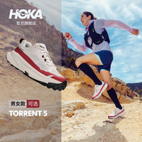 HOKA 男女款秋托伦特 5越野训练鞋TORRENT 5透气耐磨轻便 雅石白/焦红色