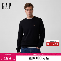 Gap 男装 26秋季新款小熊刺绣长袖针织衫