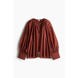 H&M HM女装衬衫夏季莱赛尔混纺长袖礼服气质时尚休闲衬衣1275826