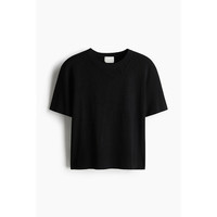 H&M HM女装T恤夏季细密针织简约时尚圆领内搭气质打底衫1260796