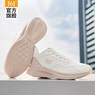 361° 361女鞋运动鞋2026春秋新款皮面防水跑步鞋女士轻便减震休闲鞋子