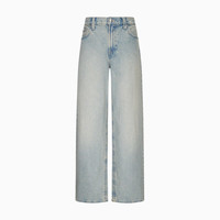 CK Jeans26秋冬新款女士美式潮流纯棉浅色洗水低腰宽松阔腿牛仔裤