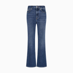 CK Jeans26秋冬新款女士美式复古怀旧风高腰显瘦微喇磨绒牛仔裤